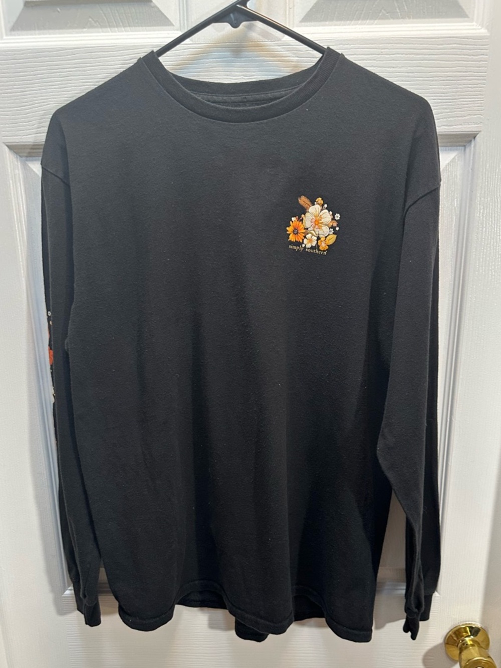 Simply Southern Black Long Sleeve Tee with Subtle Graphic - Picture 3 of 3